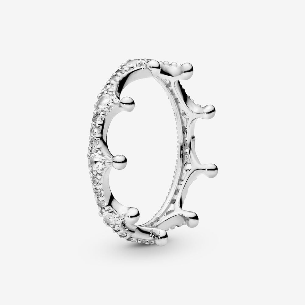 Nhẫn bạc nữ CDE Clear Sparkling Crown Silver Ring CDE8057SV