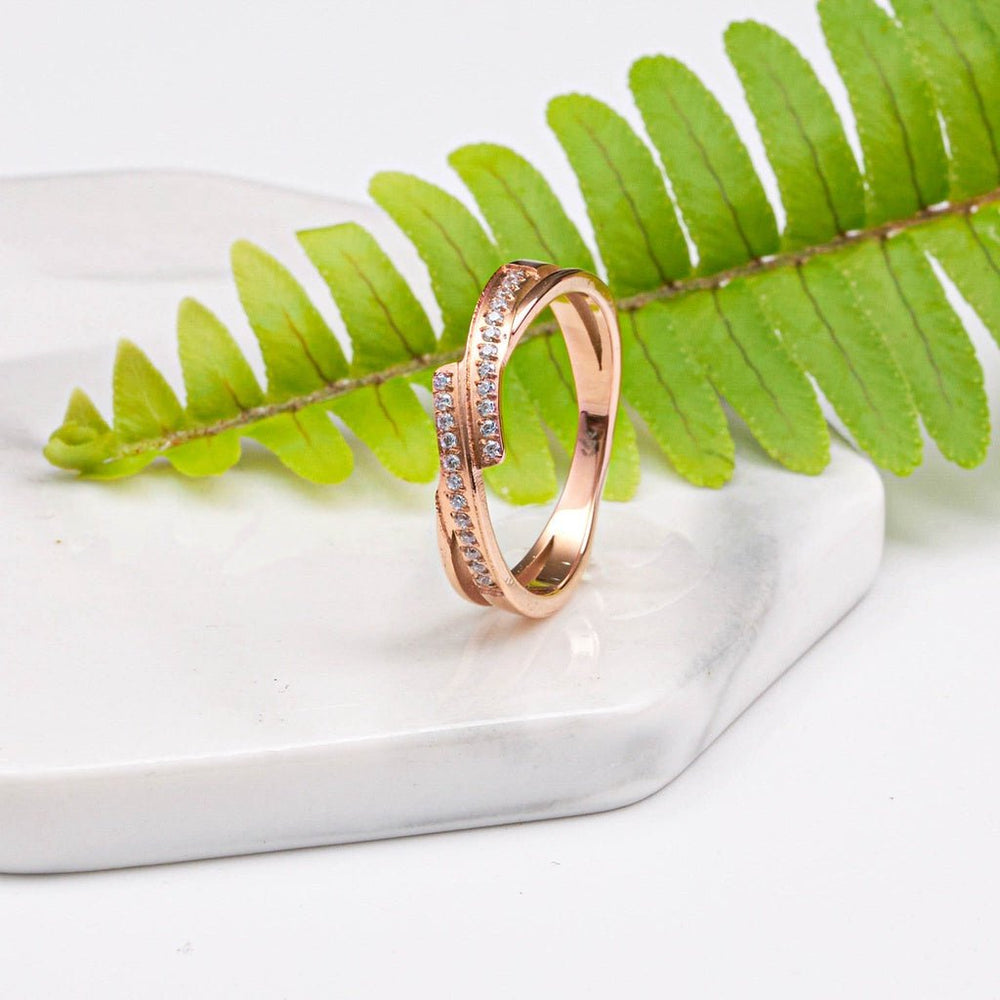 Spiral Duo Ring Rose Gold