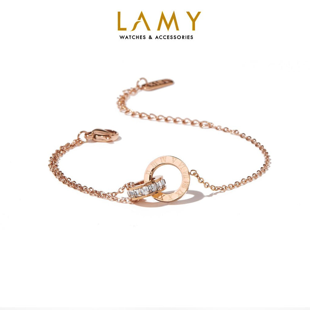 Sweet Love Unity Stone Bracelet Rose Gold White