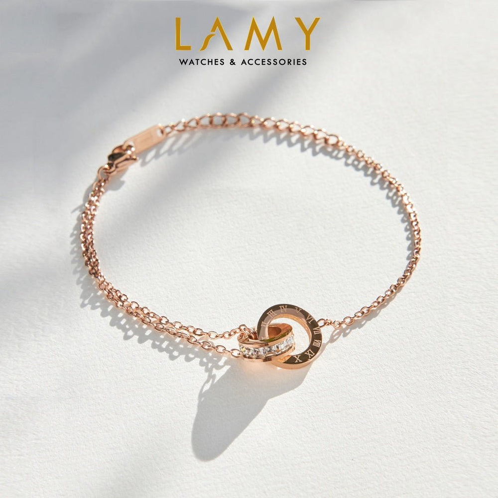 Sweet Love Unity Stone Bracelet Rose Gold White