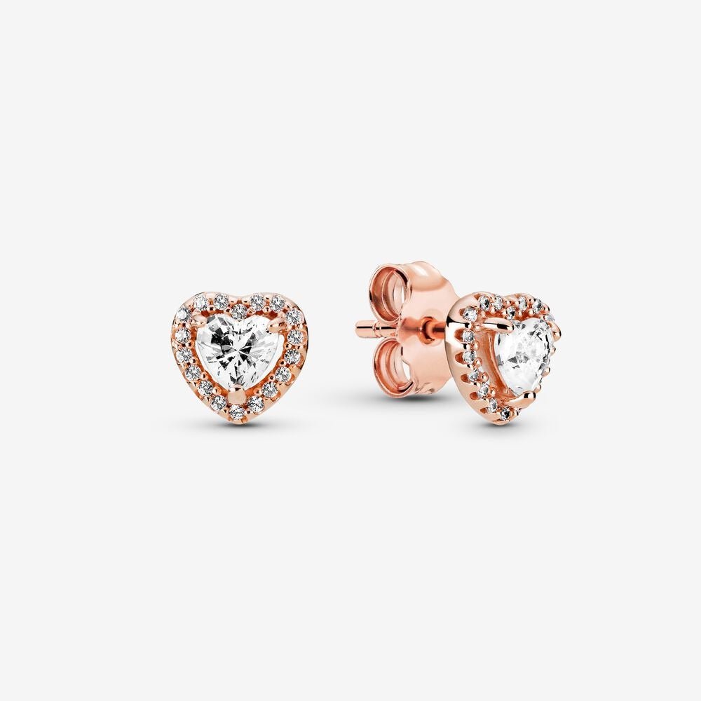 Retro Heart Shaped Earrings Rose Gold
