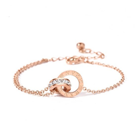 Sweet Love Unity Stone Bracelet Rose Gold White