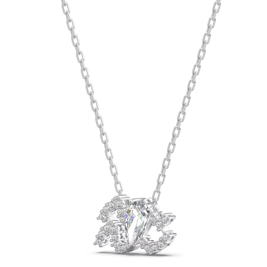 Zodiac Pendant Necklace Silver Aquarius
