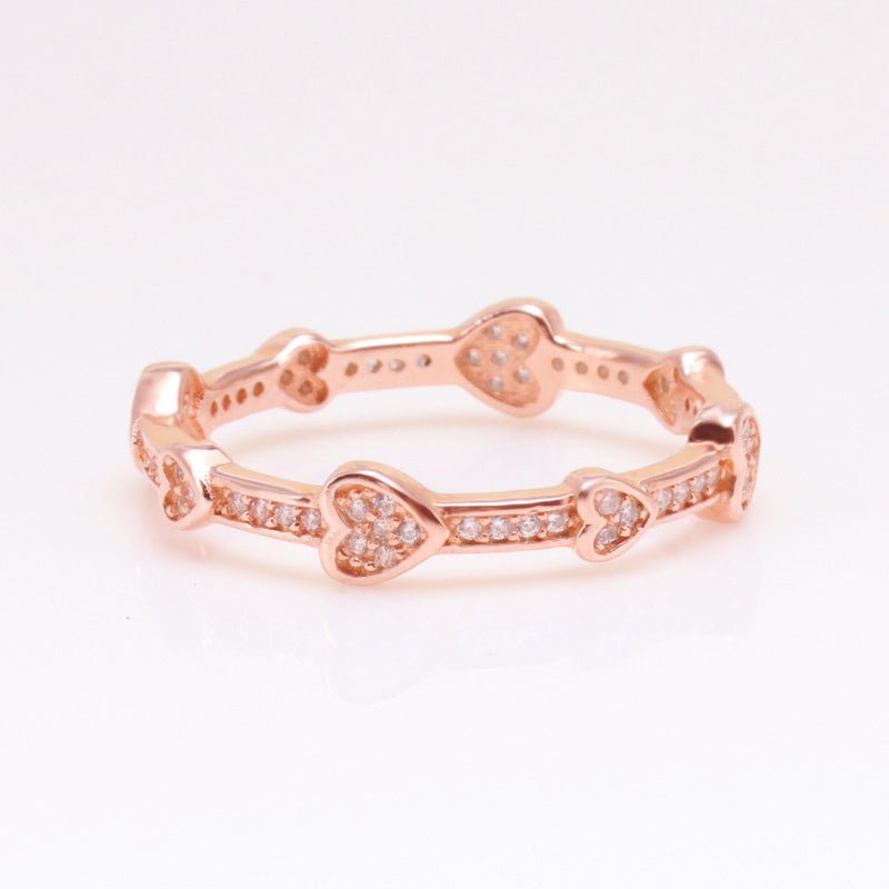 Alluring Hearts Ring Rose Gold