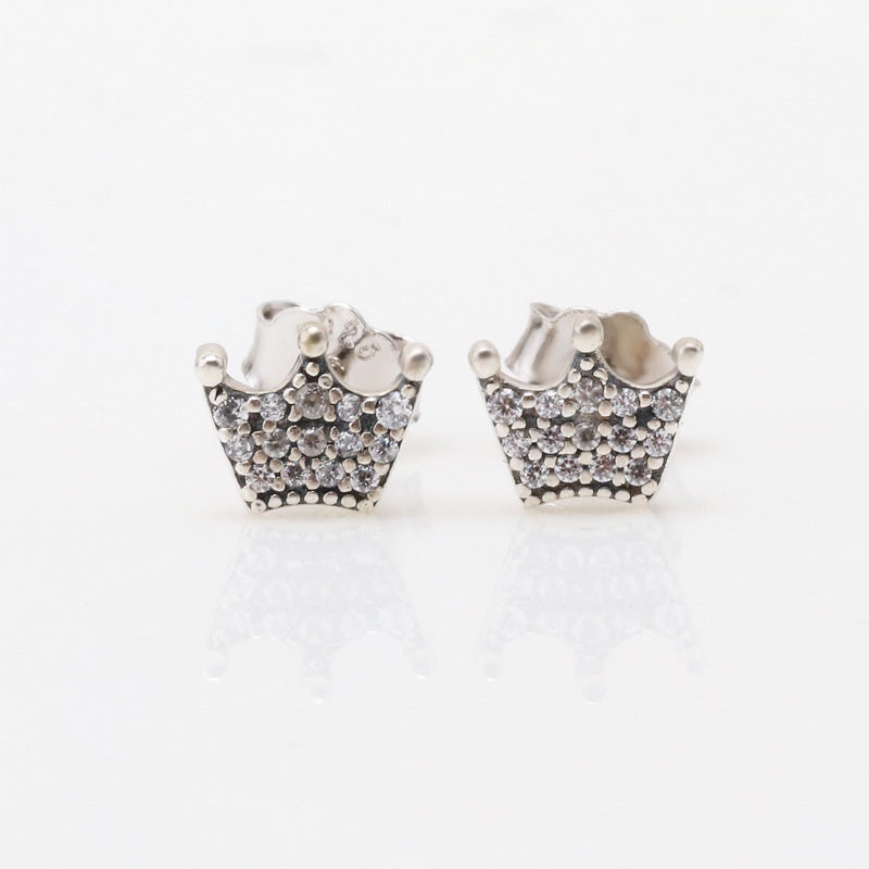 Khuyên tai bạc nữ CDE Crown Stud Earrings CDE3034SV