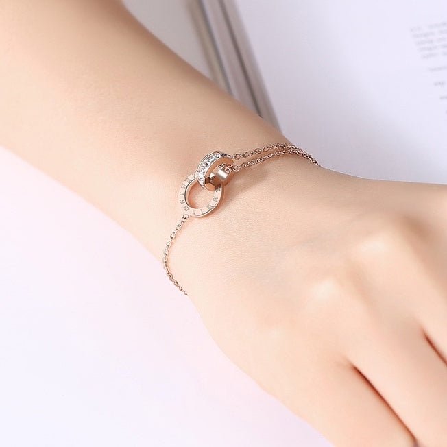 Sweet Love Unity Stone Bracelet Rose Gold White