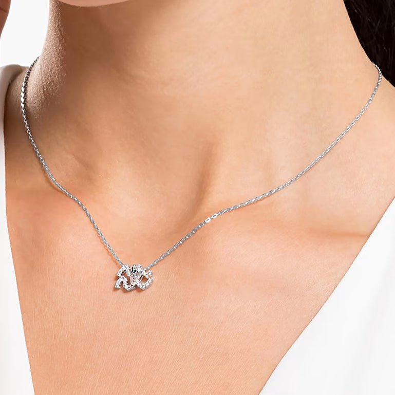 Zodiac Pendant Necklace Silver Aquarius