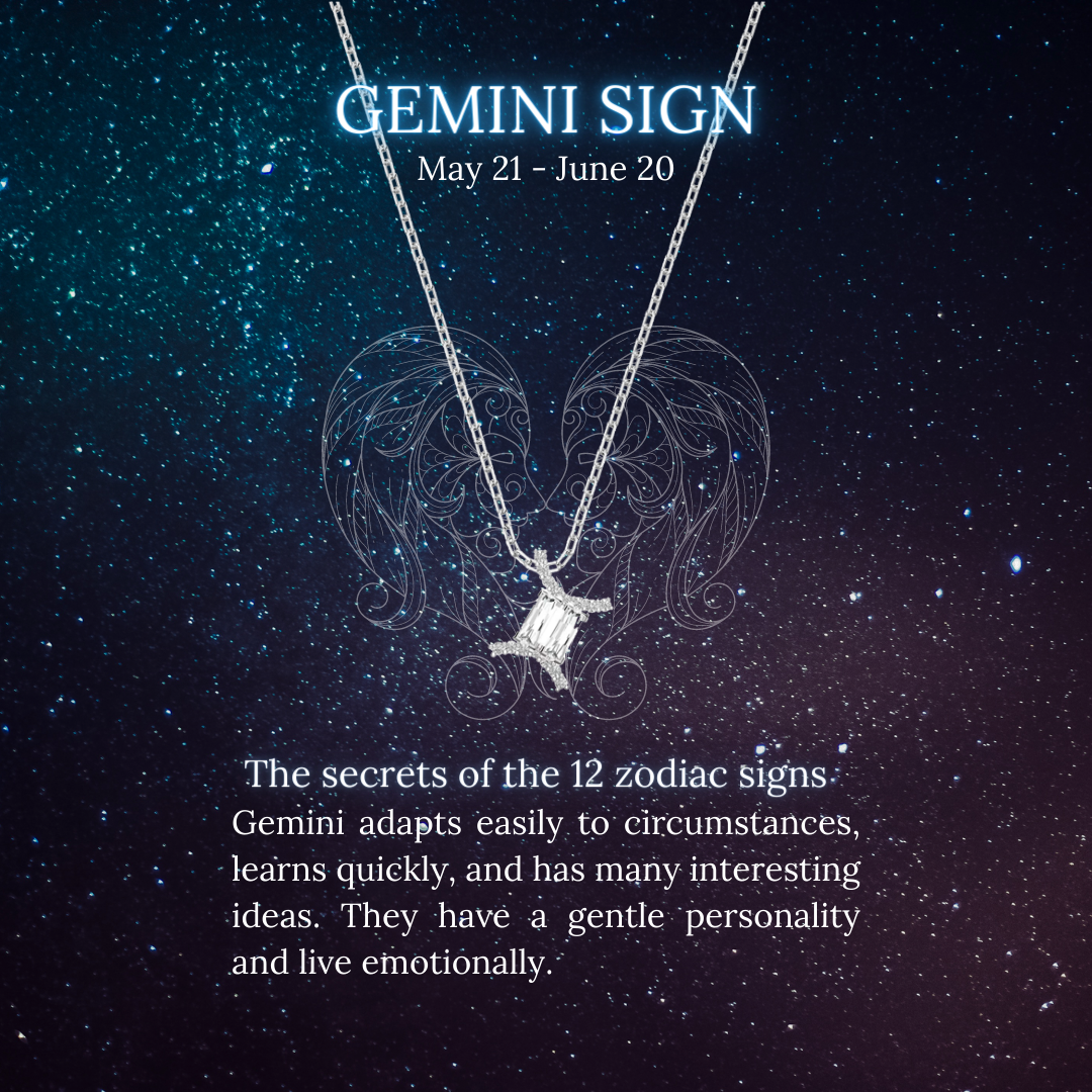 Dây chuyền cung hoàng đạo CDE Gemini Zodiac Pendant Necklace Silver CDE6062GE - Dây chuyền bạc cung Song Tử