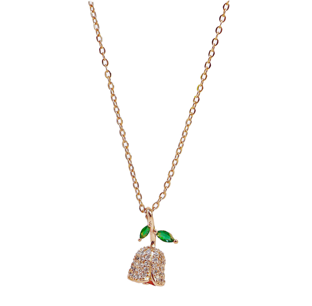 Love Rosebud Necklace Rose Gold