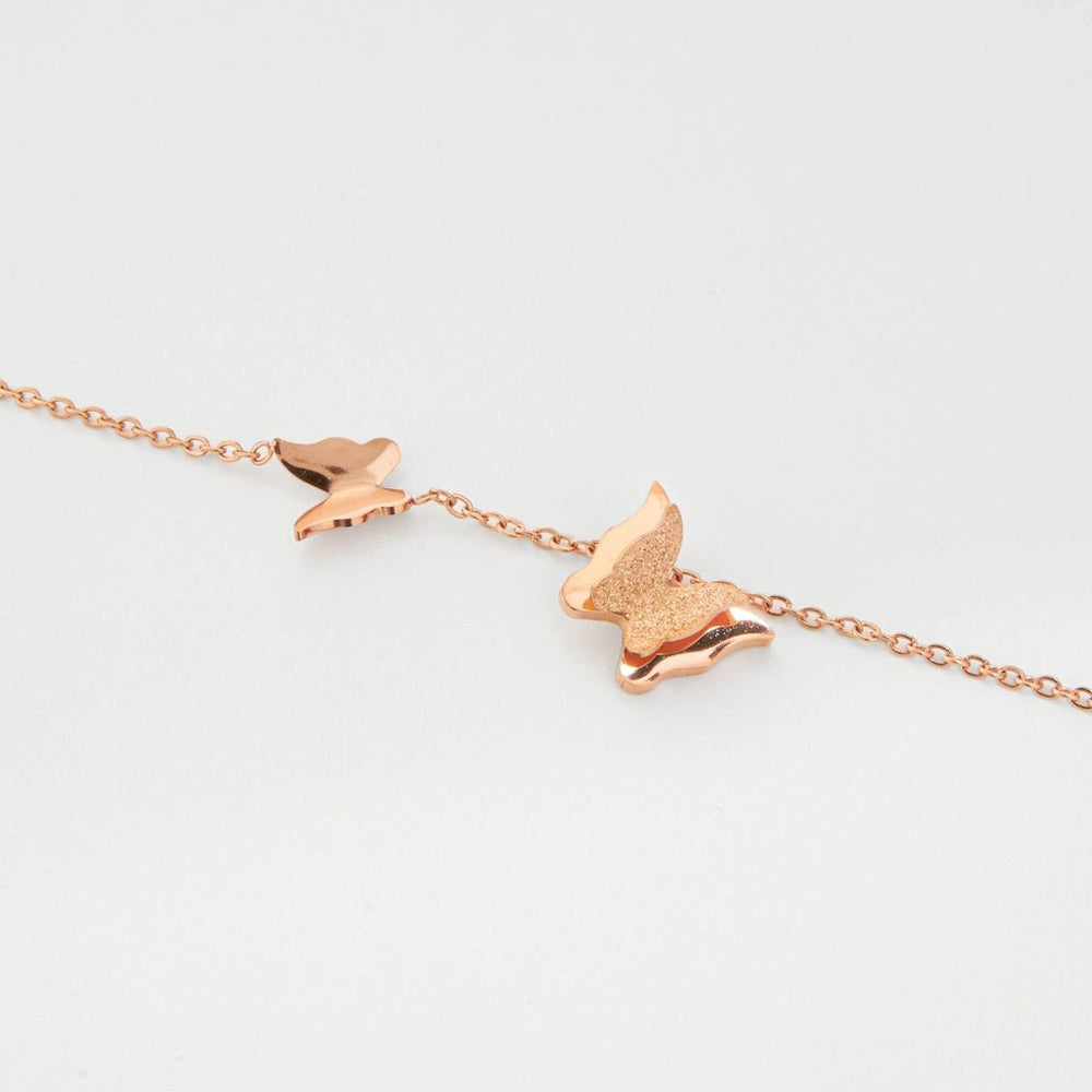 Pave Butterfly Unity Bracelet Rose Gold