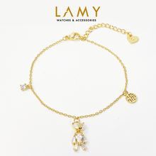Vòng tay LAMY Crystal Teddy Bear Women's Gold Bracelet CDE2243GG