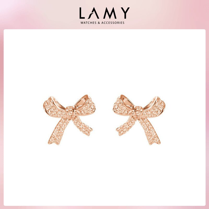 Bow Earrings Rose Gold