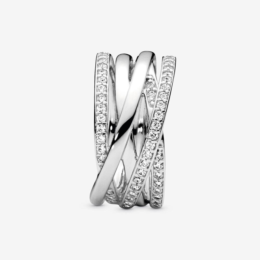 Sparkling Polished Lines Ring