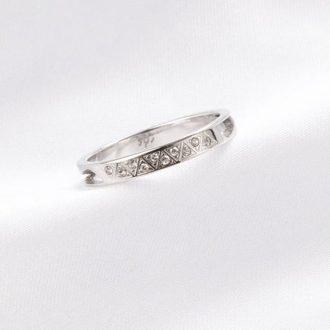 Eternity Anniversary Crystal Ring Silver