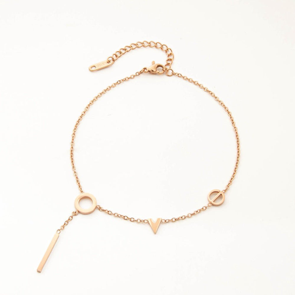 Love You Forever Anklet Rose Gold