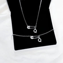 Dây chuyền bạc nữ LAMY mặt khóa ghim băng chữ cái đính đá Safety Pin Pendant 6468