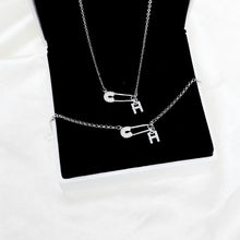 Dây chuyền bạc nữ LAMY mặt khóa ghim băng chữ cái đính đá Safety Pin Pendant 6468