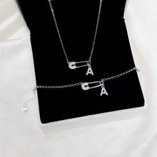 Dây chuyền bạc nữ LAMY mặt khóa ghim băng chữ cái đính đá Safety Pin Pendant 6468