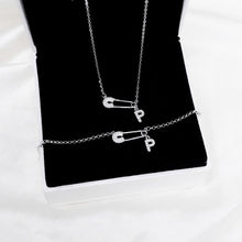 Dây chuyền bạc nữ LAMY mặt khóa ghim băng chữ cái đính đá Safety Pin Pendant 6468