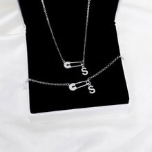 Dây chuyền bạc nữ LAMY mặt khóa ghim băng chữ cái đính đá Safety Pin Pendant 6468