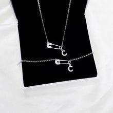 Dây chuyền bạc nữ LAMY mặt khóa ghim băng chữ cái đính đá Safety Pin Pendant 6468