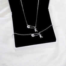 Dây chuyền bạc nữ LAMY mặt khóa ghim băng chữ cái đính đá Safety Pin Pendant 6468