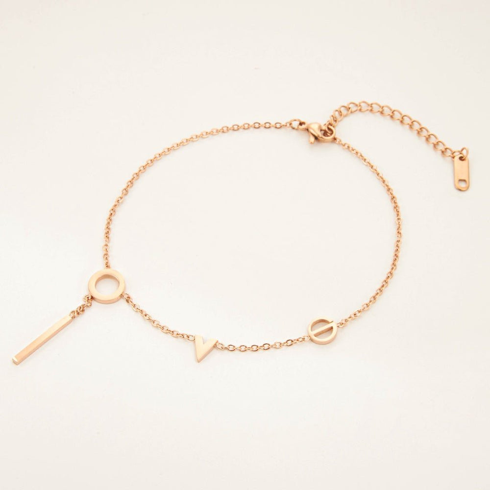 Love You Forever Anklet Rose Gold