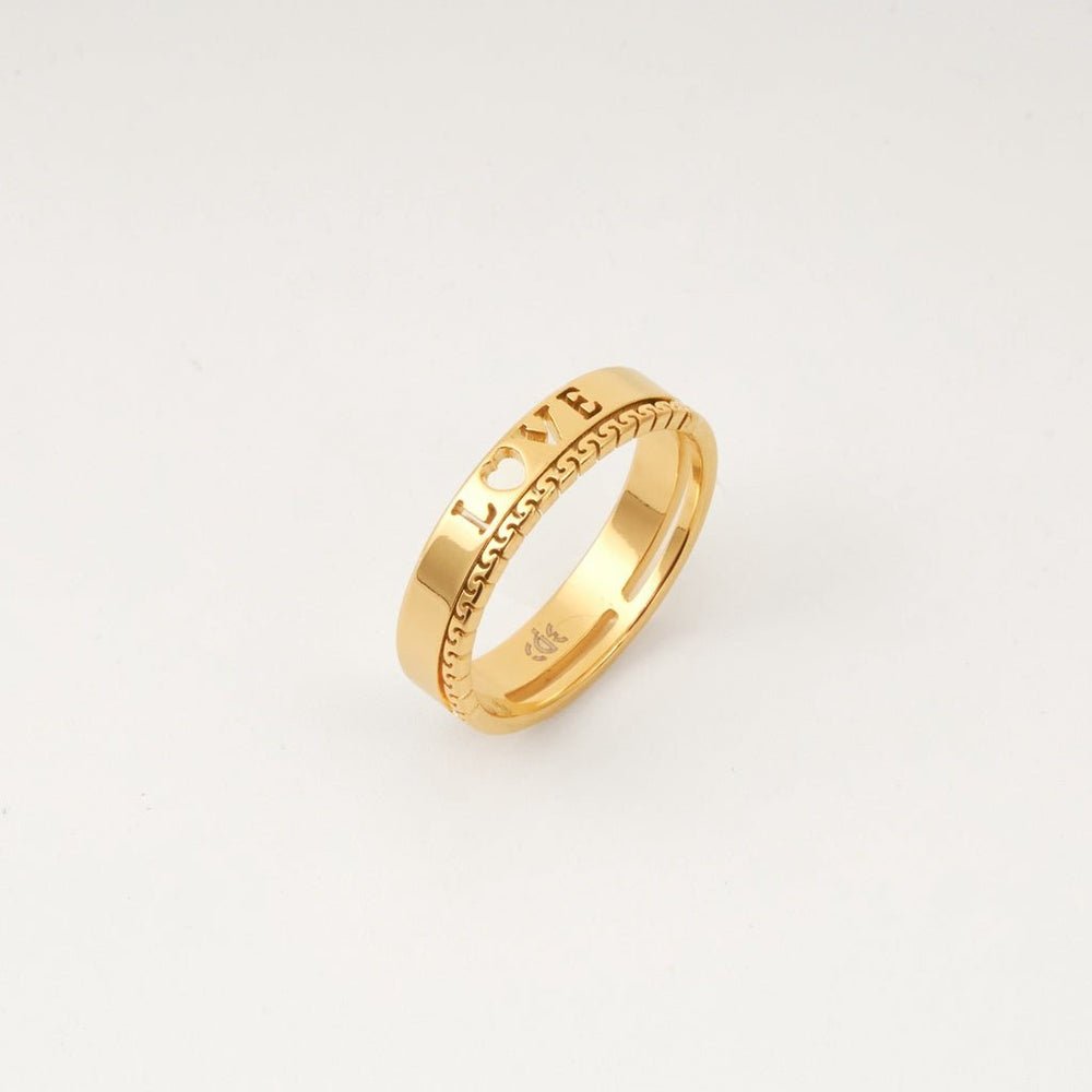 Love Retro Ring Gold