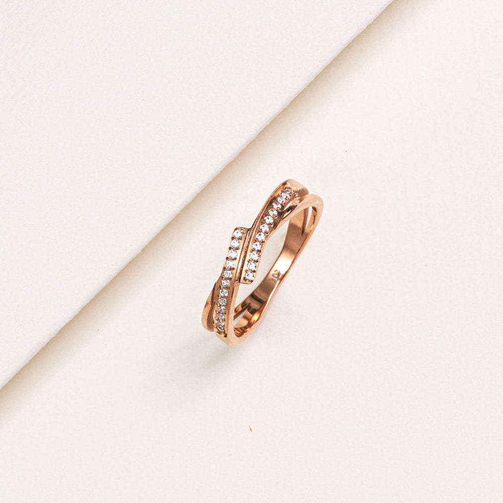 Spiral Duo Ring Rose Gold