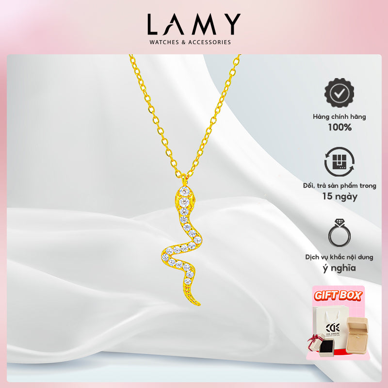 Dây chuyền bạc nữ LAMY Snake Shaped Pendant Necklace Gold 6409GG