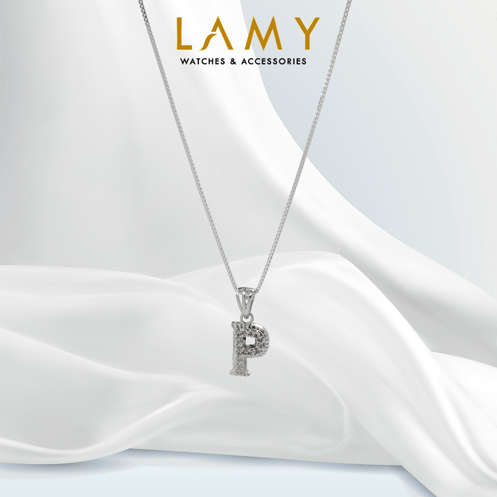 Sparkling Alphabet P Necklace - 6135SV