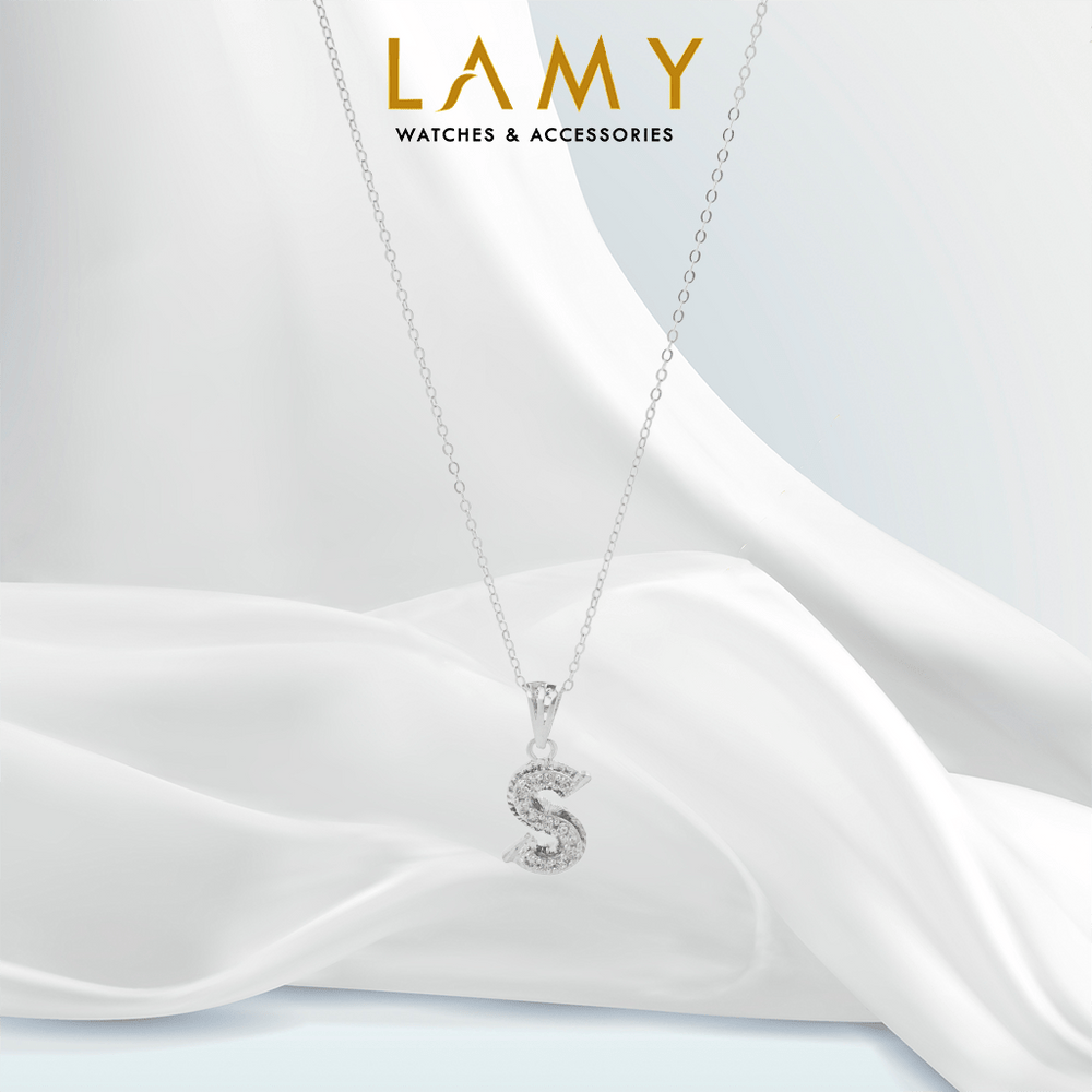 Sparkling Alphabet S Necklace - 6136SV