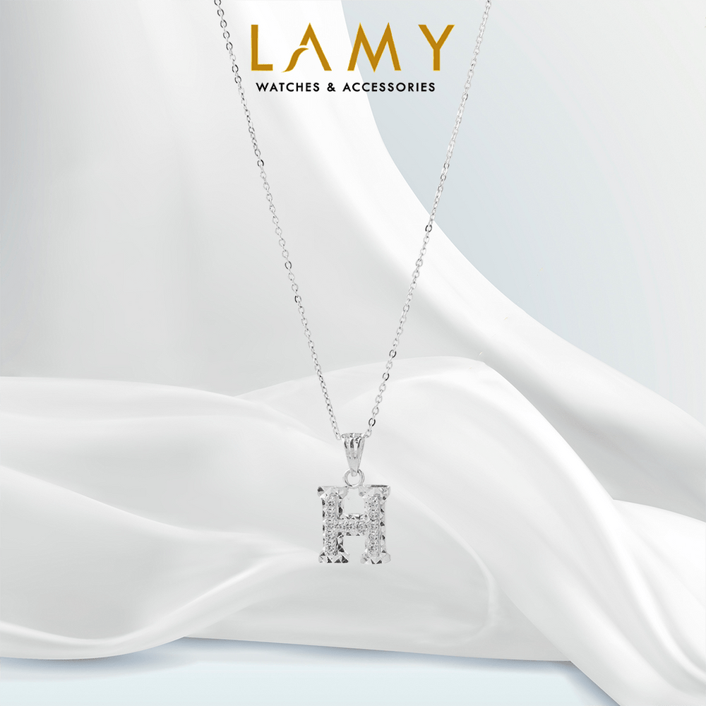 Sparkling Alphabet H Necklace - 6138SV
