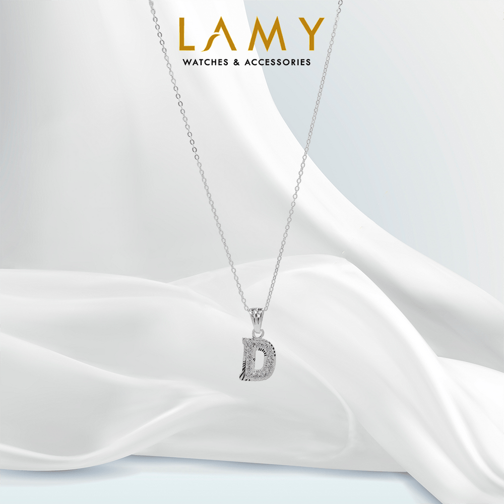 Sparkling Alphabet D Necklace Silver - 6141SV