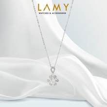 Dây chuyền bạc nữ LAMY Sparking White Crystal Moonstone Necklace Silver CDE6154SV
