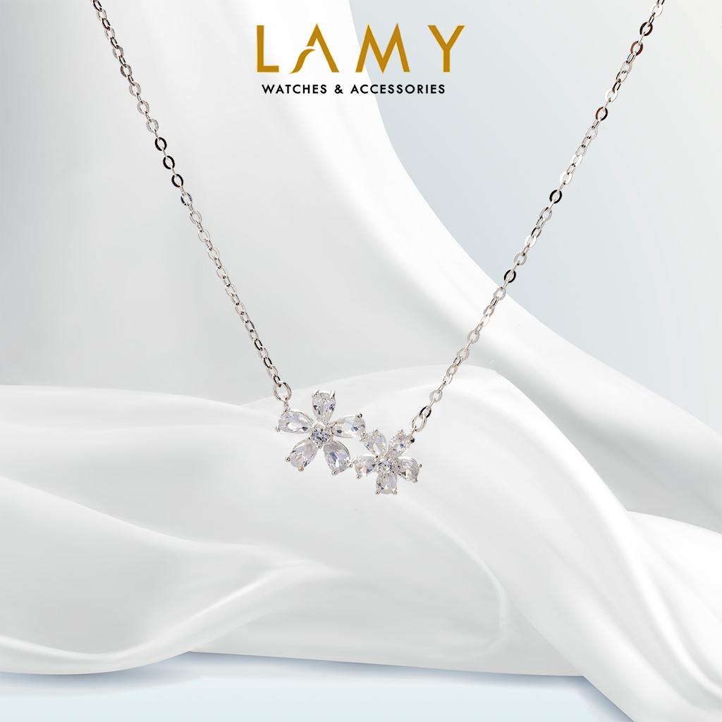 Dây chuyền bạc nữ CDE Sparkling Luxury Star Flower Shape Necklace Silver CDE6167SV