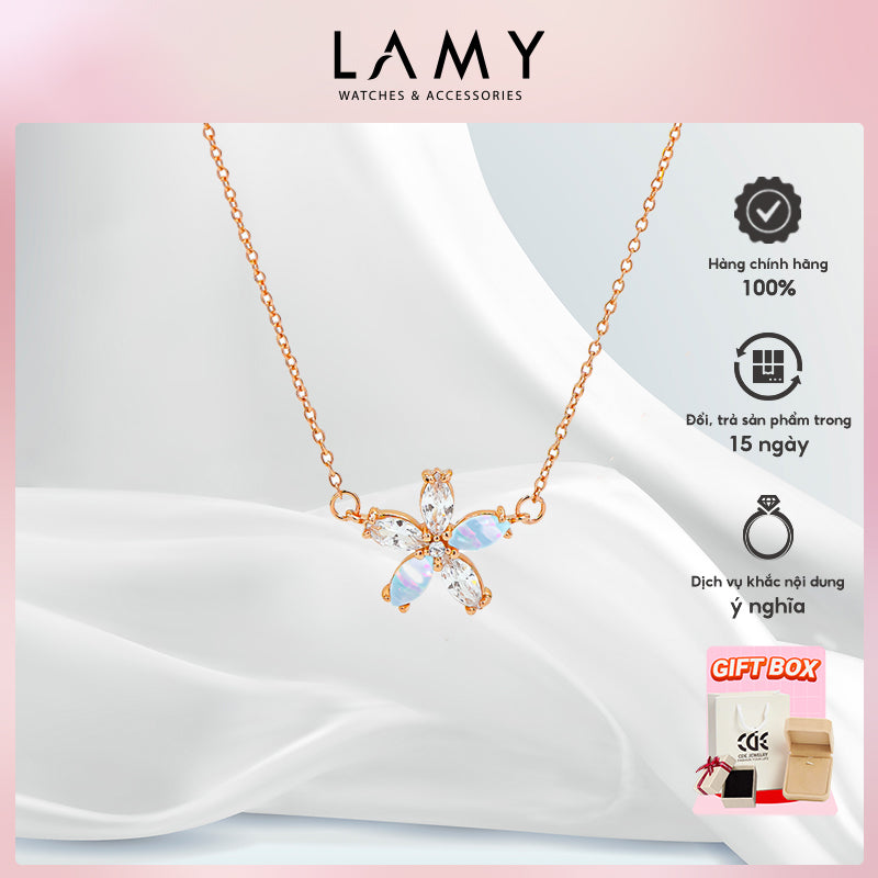 Dây chuyền bạc nữ LAMY Celestial Bloom Necklace Rose Gold 6419RG