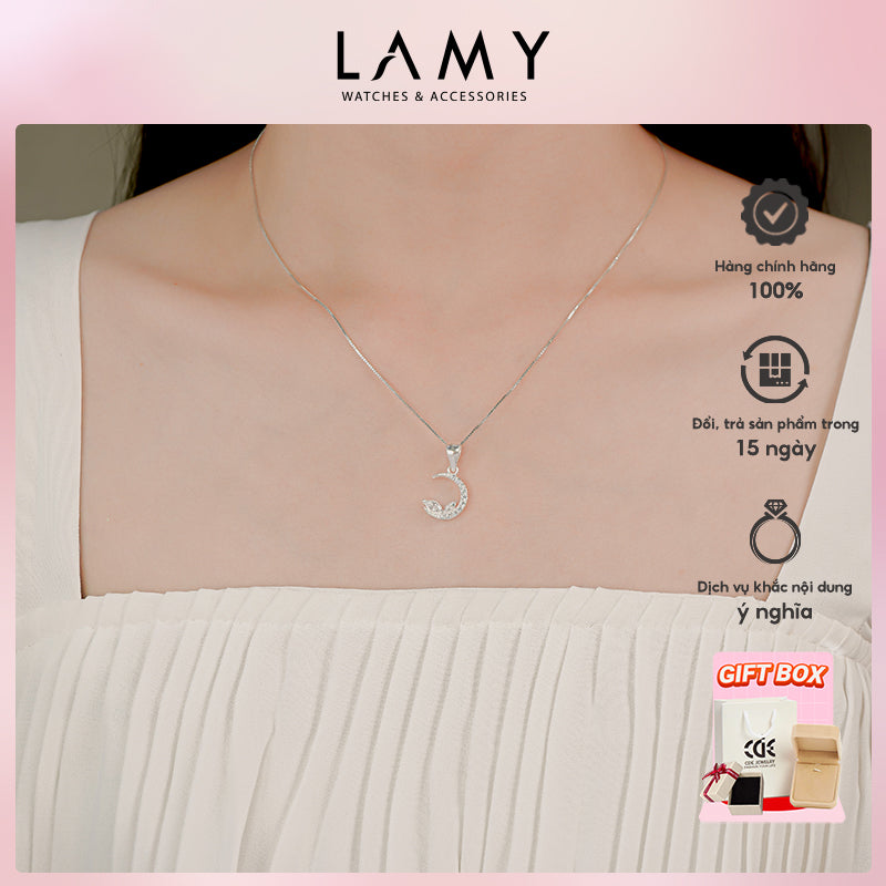 Dây chuyền bạc nữ LAMY Moon Light Necklace Silver 6338WH - Dây chuyền bạc ta