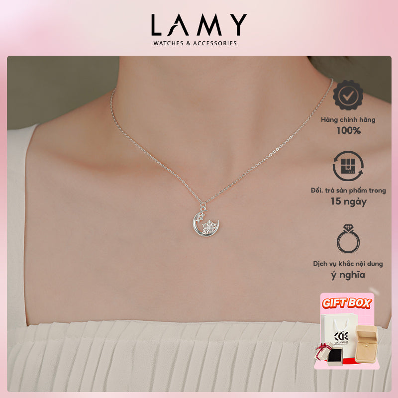 Dây chuyền bạc nữ LAMY Snowflake Moon Necklace Silver 6349 - Dây chuyền bạc ta