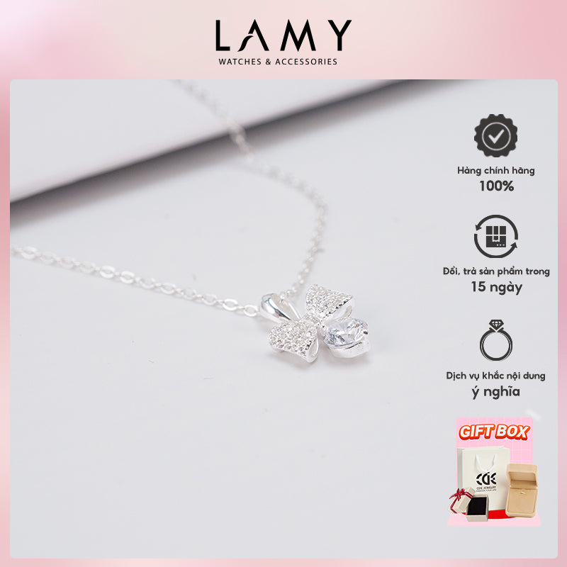 Dây chuyền bạc nữ LAMY Crystal Bow Tie Necklace Silver 6367- Dây chuyền bạc ta