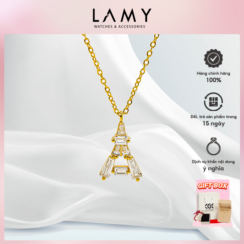 Dây chuyền bạc nữ LAMY Tower Pendant Necklace Gold 6410