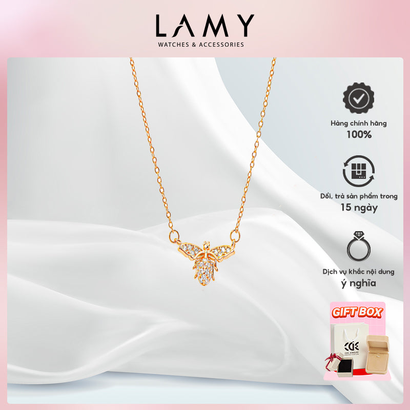 Dây chuyền bạc nữ LAMY Sweet Bee Necklace Rose Gold 6415RG
