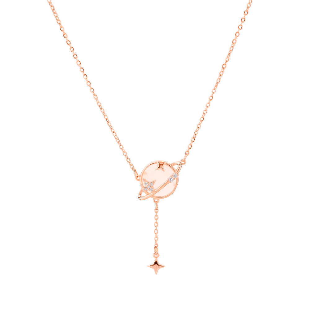 Orbiting Star Necklace Rose Gold