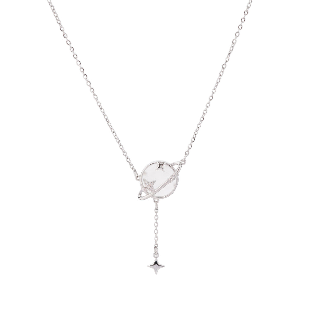 Orbiting Star Necklace Silver