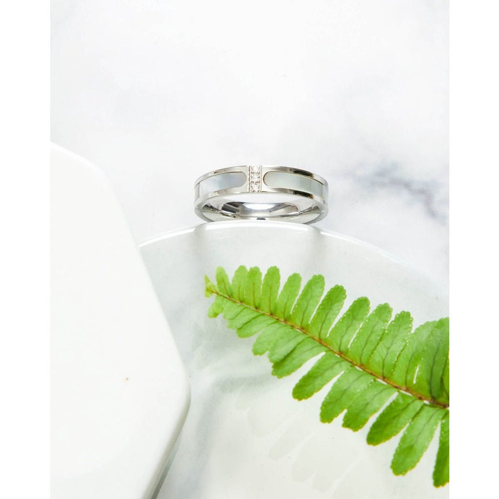 Band Nirvana Ring Silver, nhẫn hai đai mảnh song song nối liền