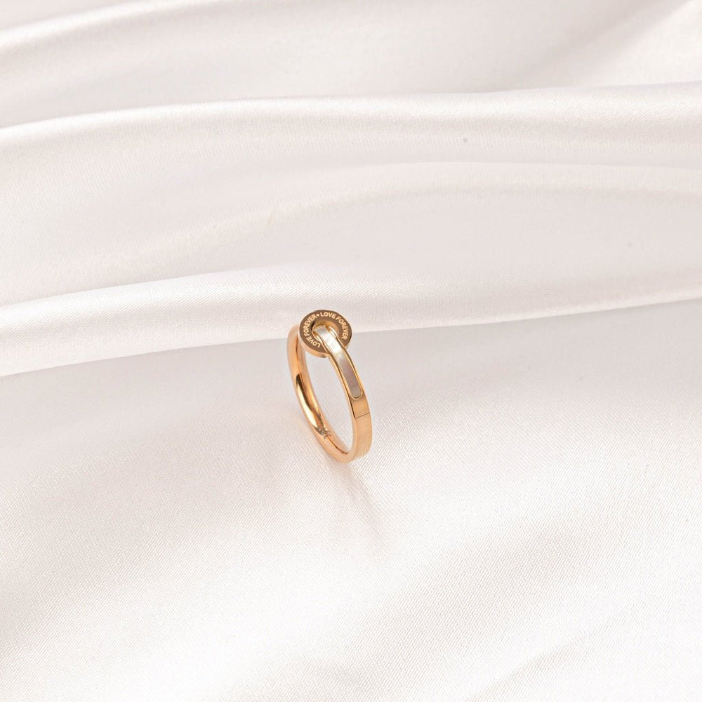 In Love Forever Ring Rose Gold, đai nhẫn trơn mảnh