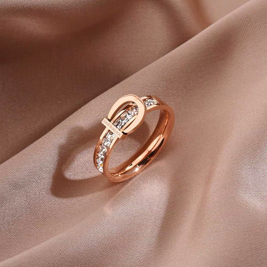 Love Forever Crystal Ring Rose Gold - 8010RG