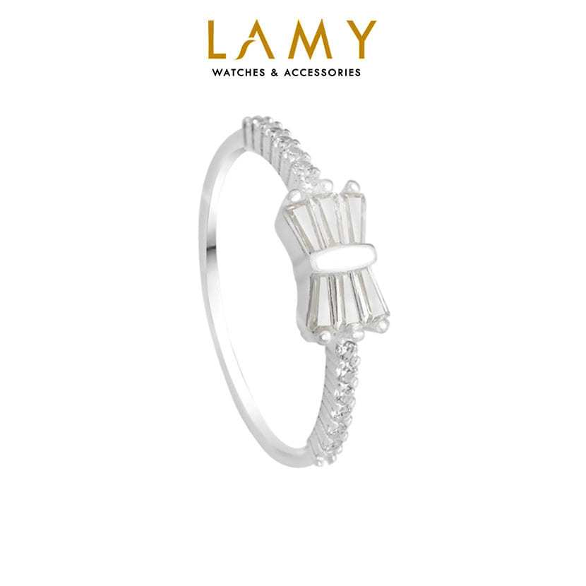 Nhẫn bạc nữ LAMY Glittering Ribbon Ring Silver CDE8180SV - Nhẫn bạc ta cao cấp