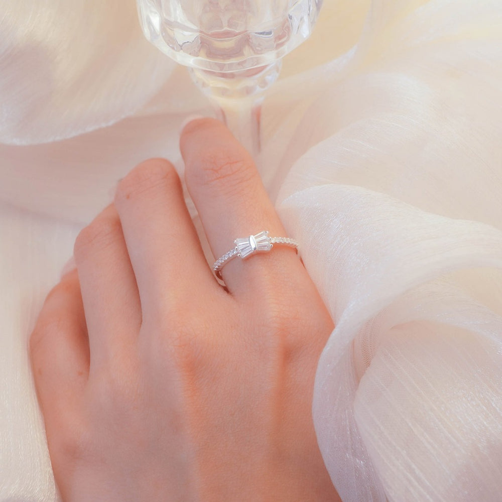 Glittering Ribbon Ring Silver - 8180SV