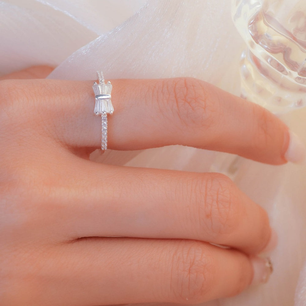 Glittering Ribbon Ring Silver - 8180SV